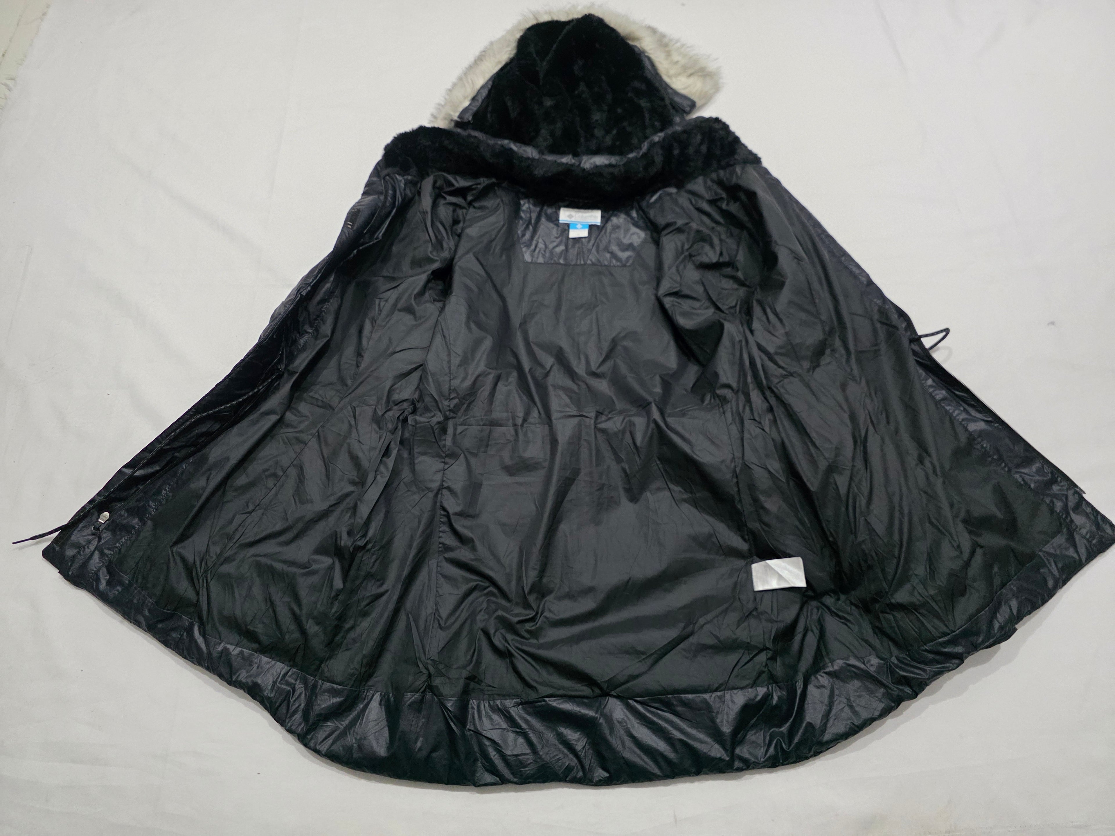 Chamarra Cazadora Columbia Mujer 1x Color Negro Con Gorro