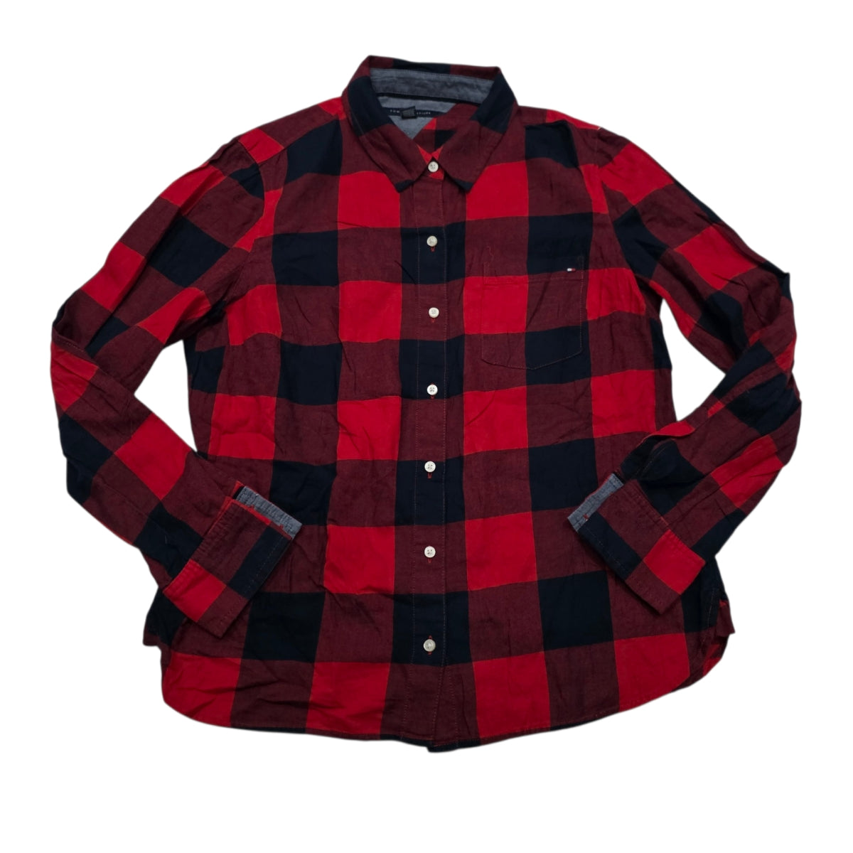 Camisa Tommy Hilfiger Mediana M Cuadros Rojo/negro