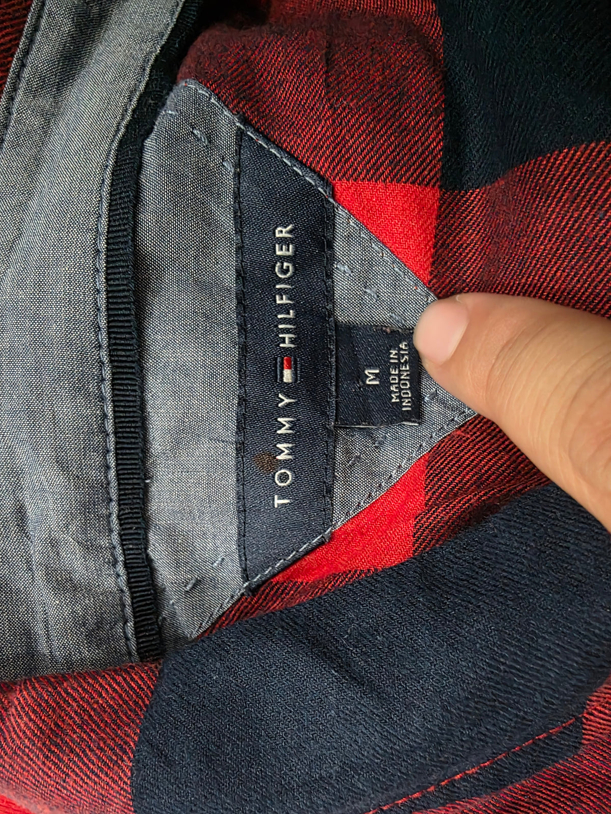 Camisa Tommy Hilfiger Mediana M Cuadros Rojo/negro