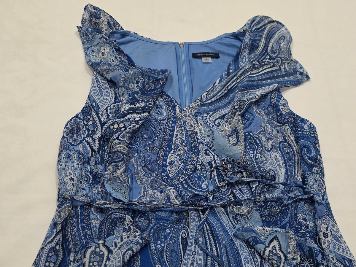 Vestido Tommy Hilfiger Talla 14 Azul Figuras