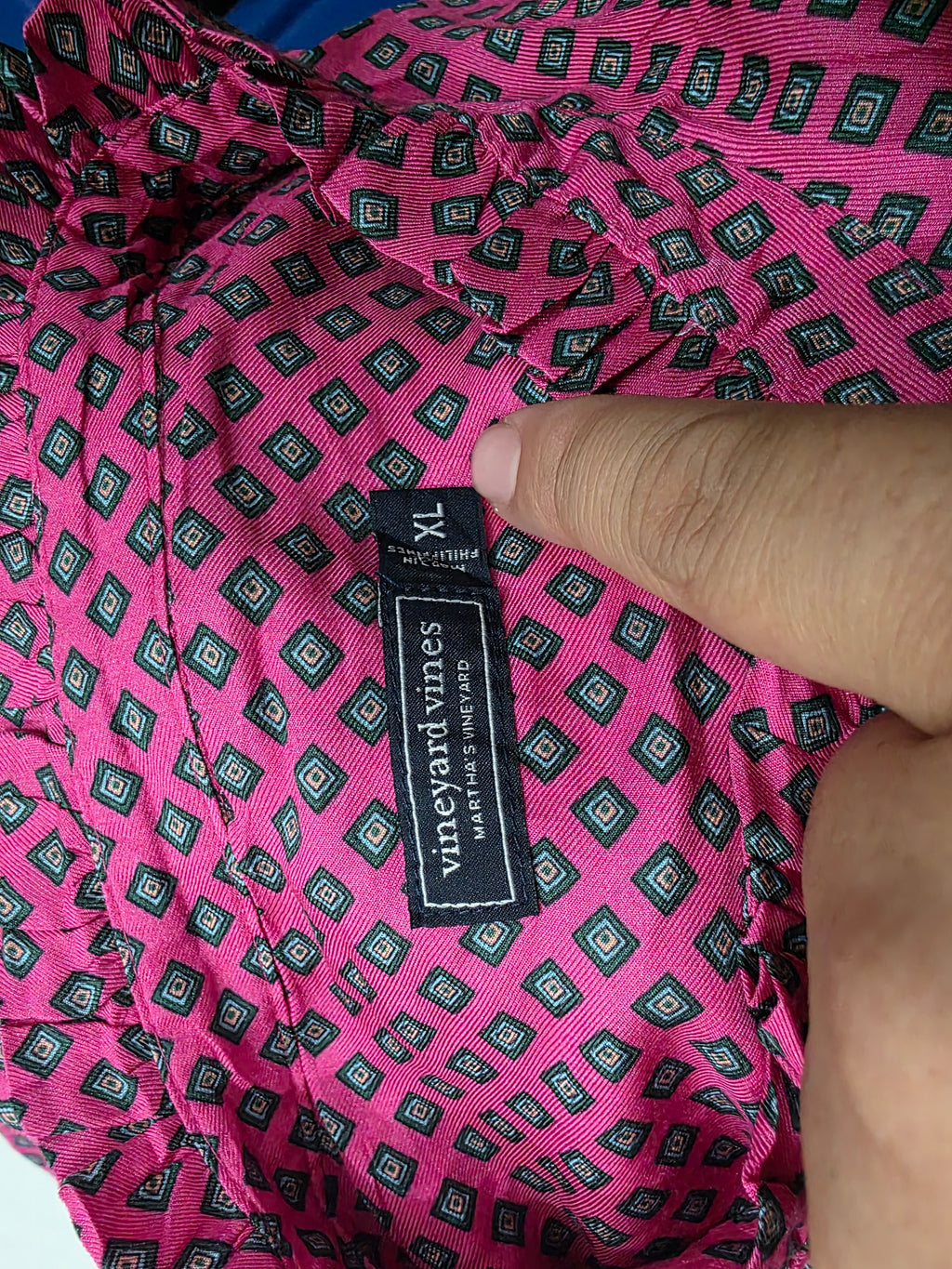 Blusa Vineyard Vines De Seda Xgrande Xl Rosa