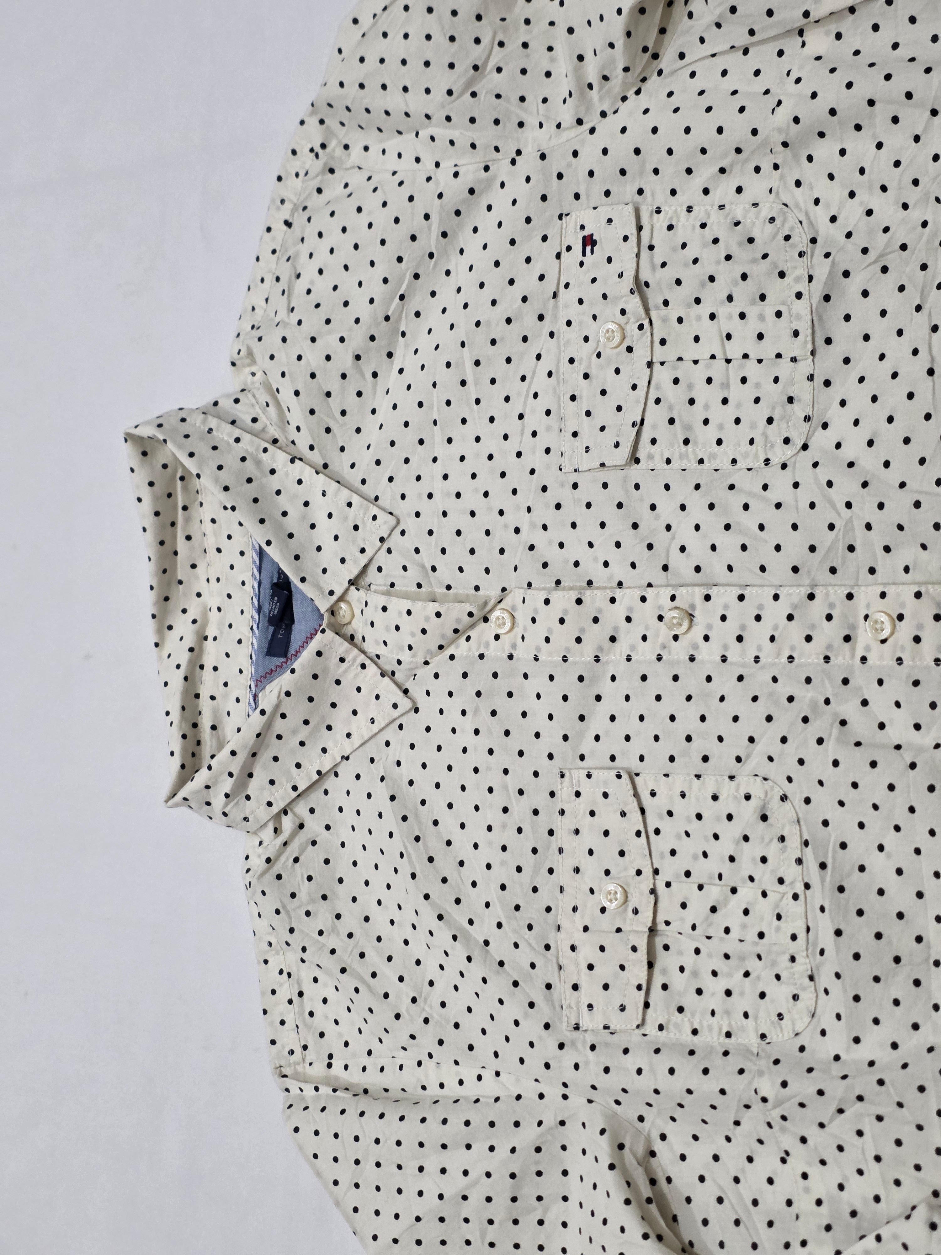 Camisa Crema Tommy Hilfiger Xgrande Xl Puntos