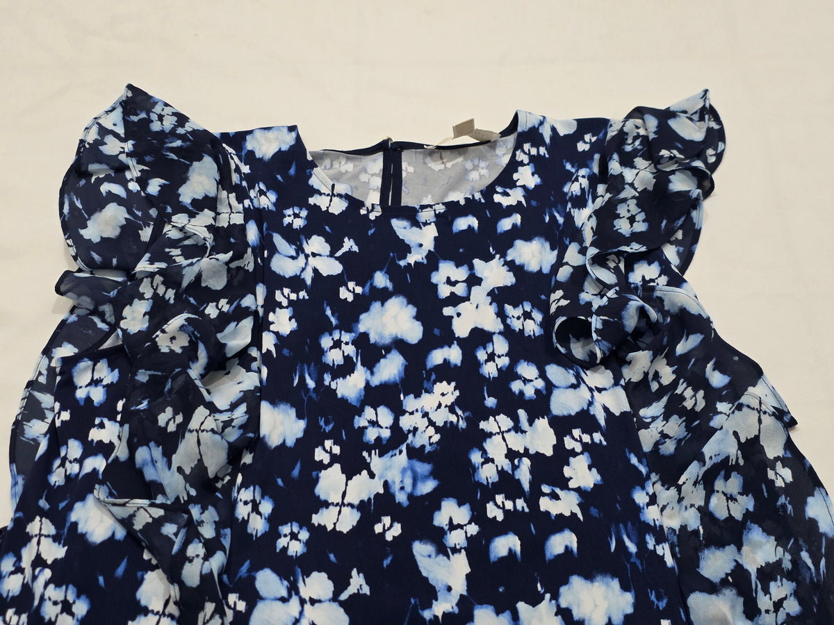 Vestido Michael Kors Talla Xxl Floreada Azul