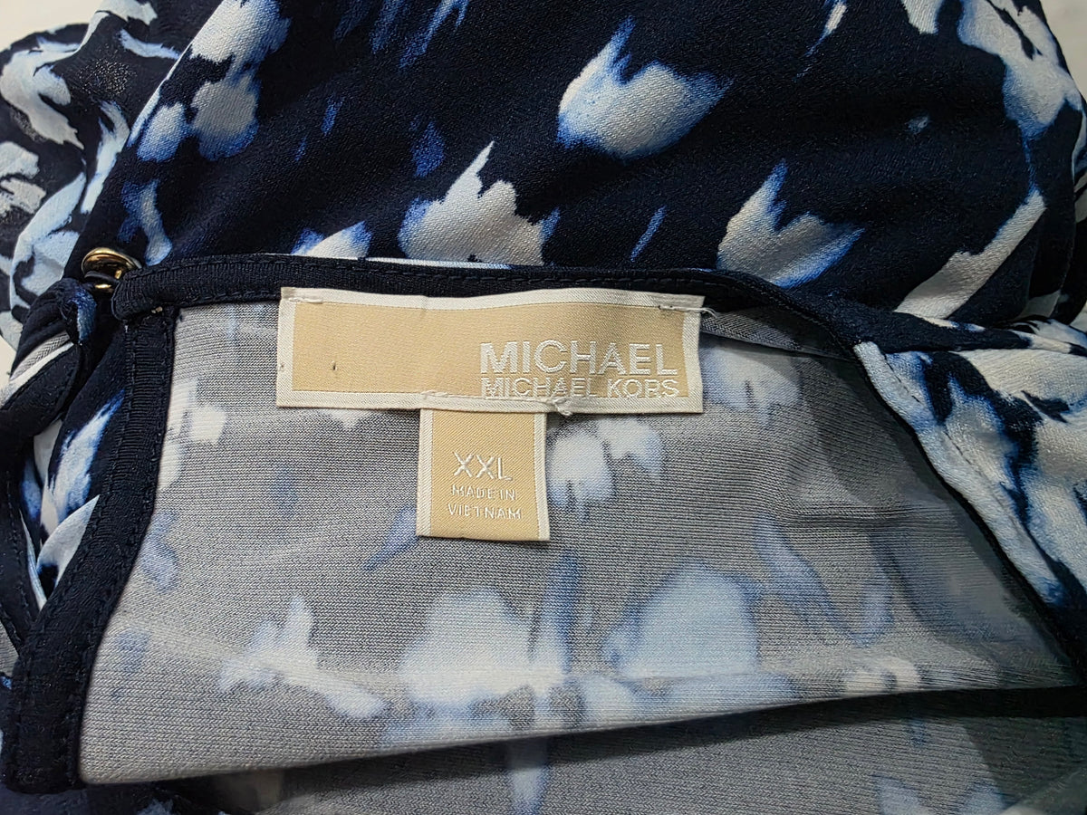 Vestido Michael Kors Talla Xxl Floreada Azul