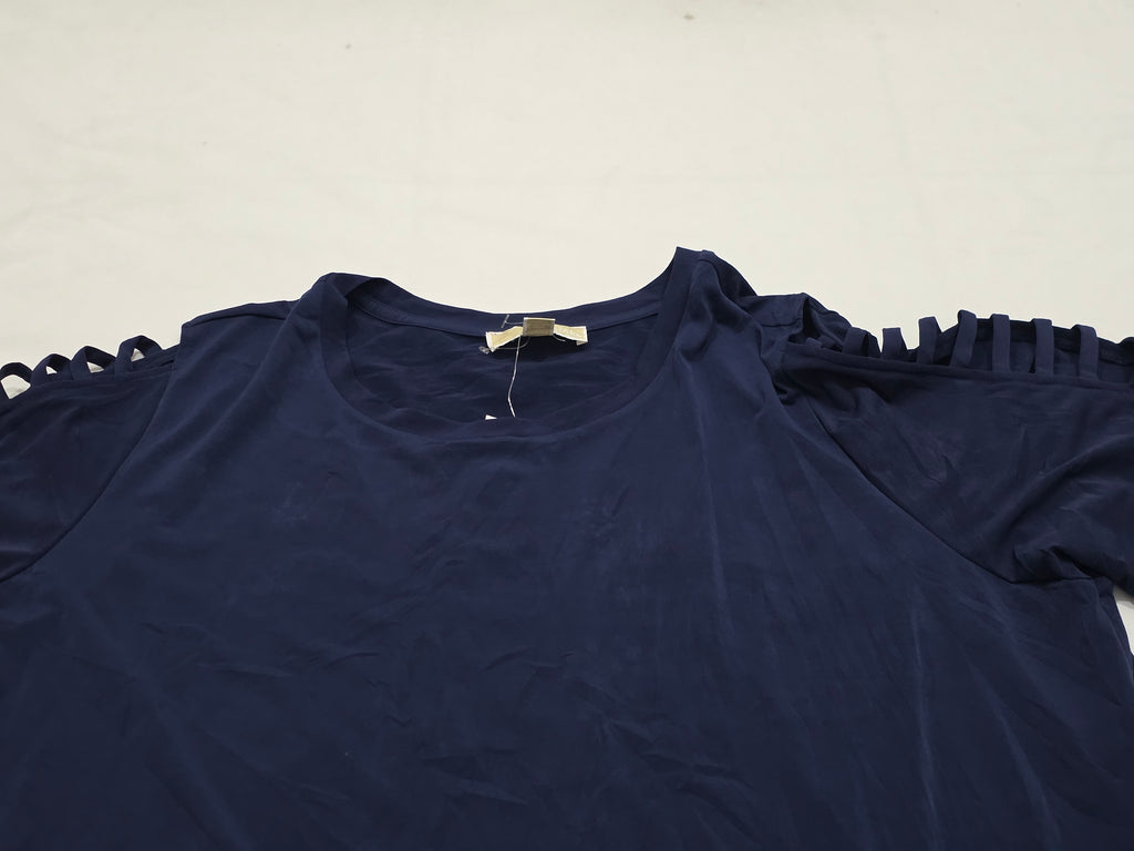 Vestido Michael Kors Talla 3x Azul Manga Corta