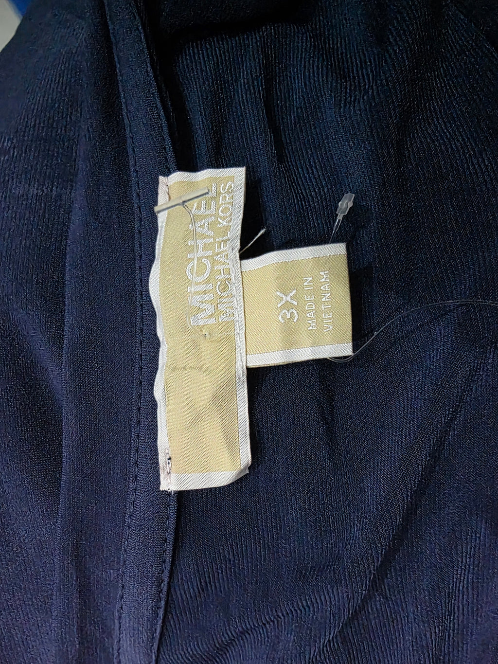 Vestido Michael Kors Talla 3x Azul Manga Corta