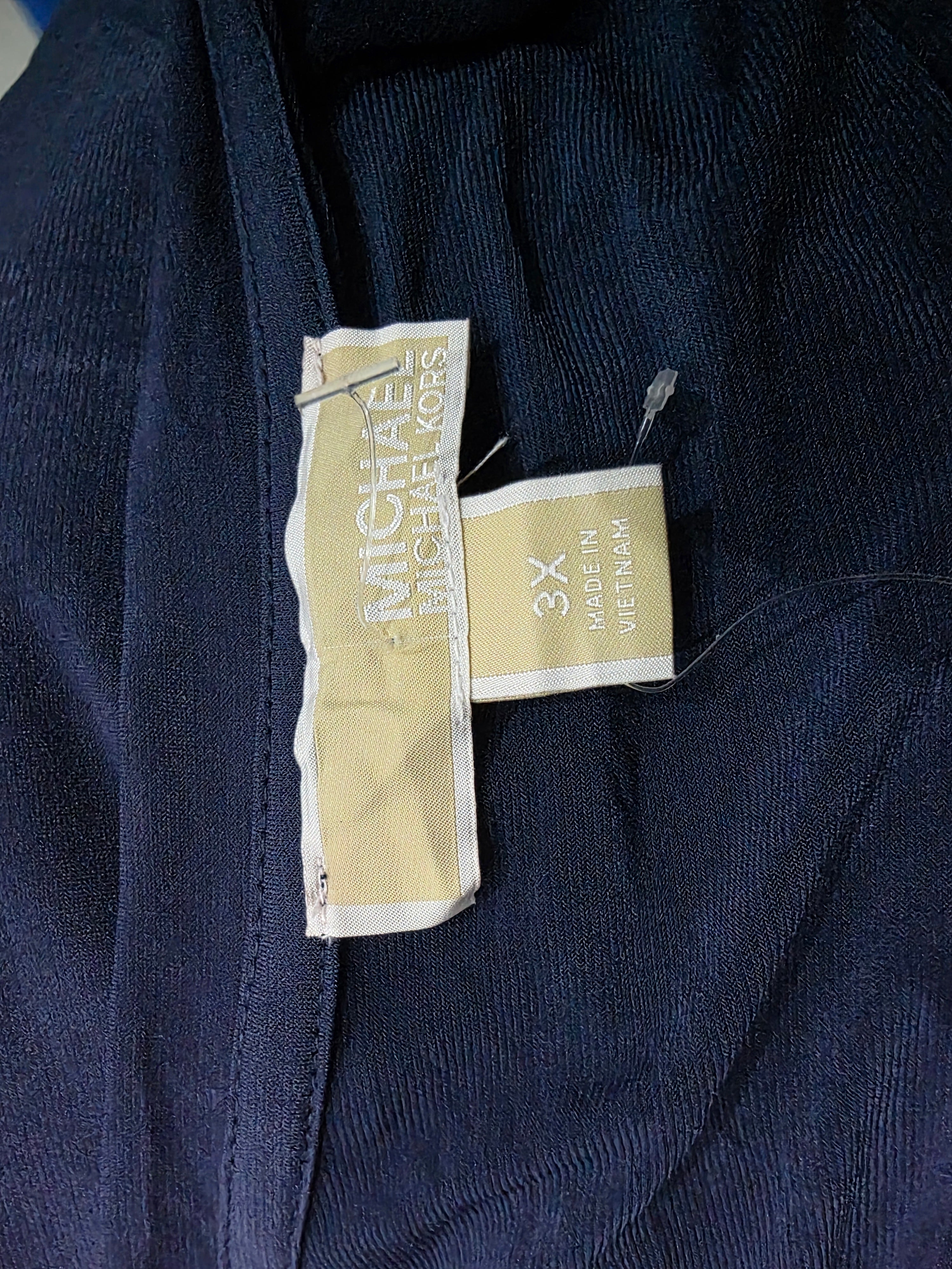 Vestido Michael Kors Talla 3x Azul Manga Corta