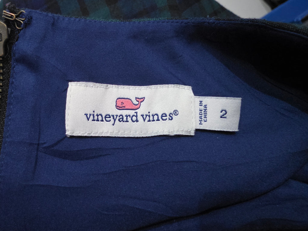 Vestido Vineyard Vines De Mujer Talla 2 Azul/verde