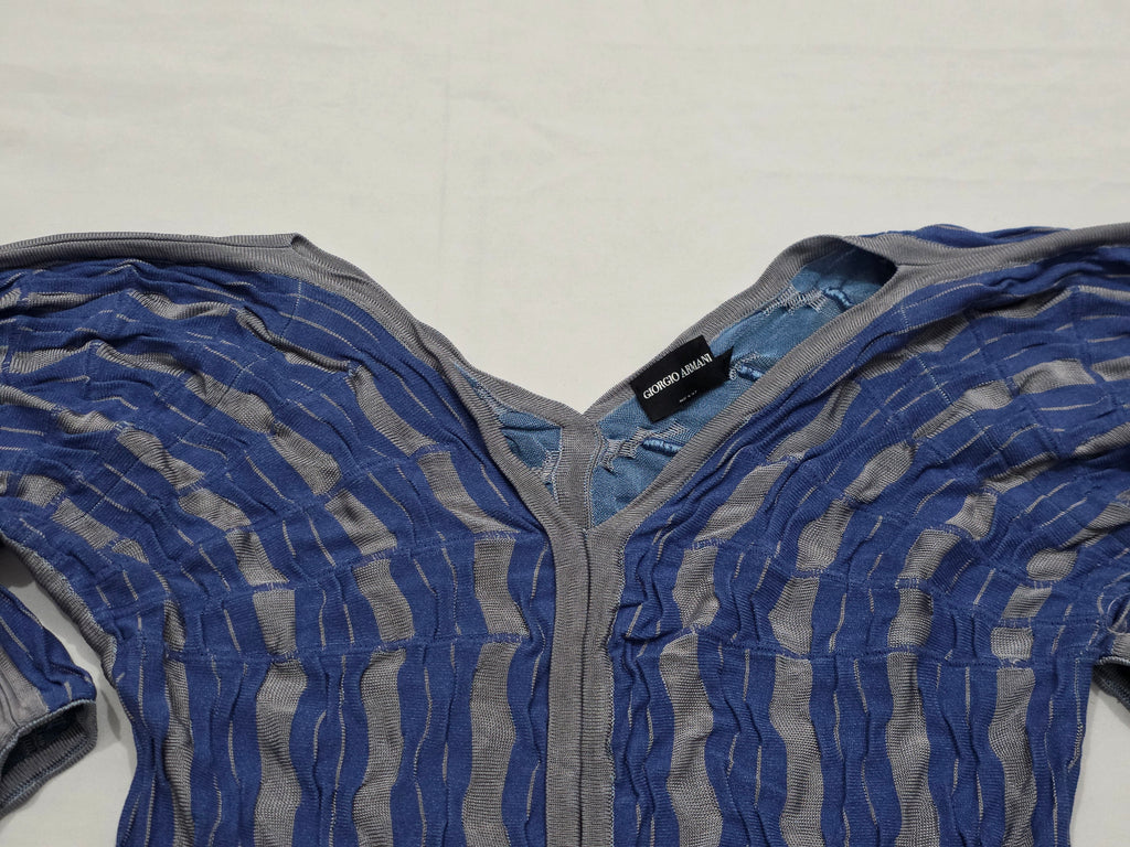 Blusa Giorgio Armani Talla 42 Azul/gris