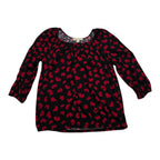 Blusa Michael Kors Chico S Rojo Con Negro Corazones