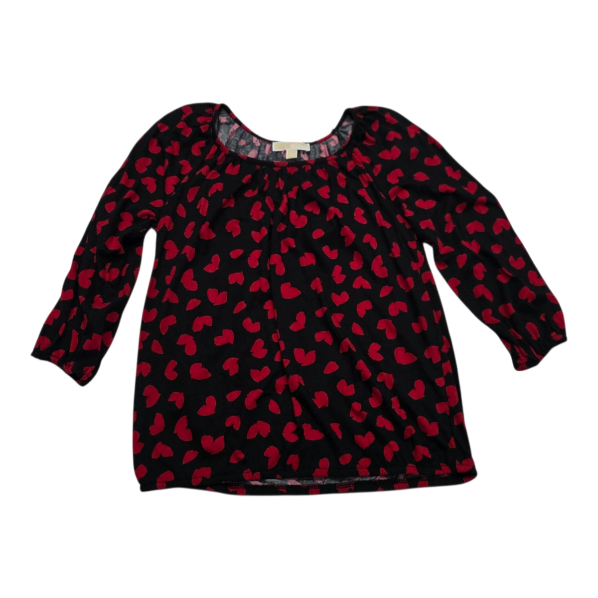 Blusa Michael Kors Chico S Rojo Con Negro Corazones