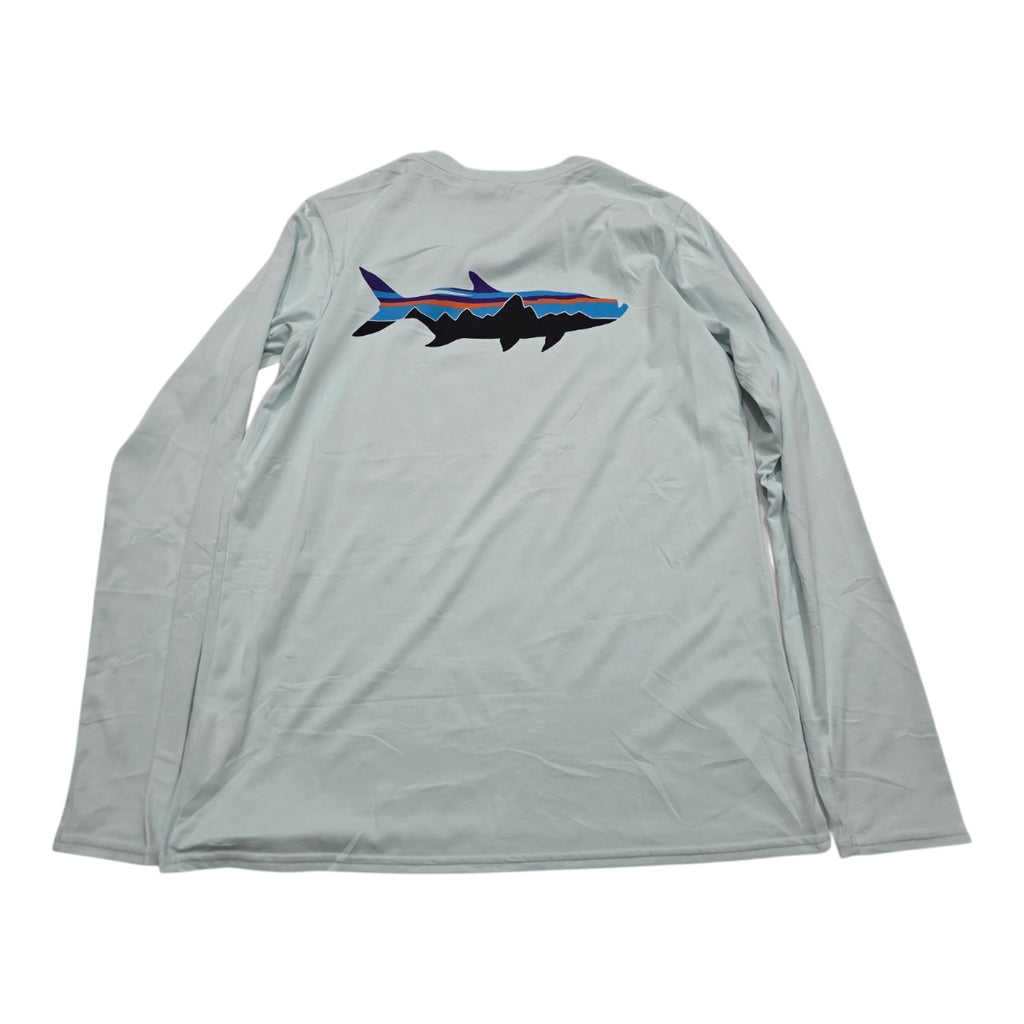Playera Capilene Patagonia Chico S Azul Claro Manga Larga