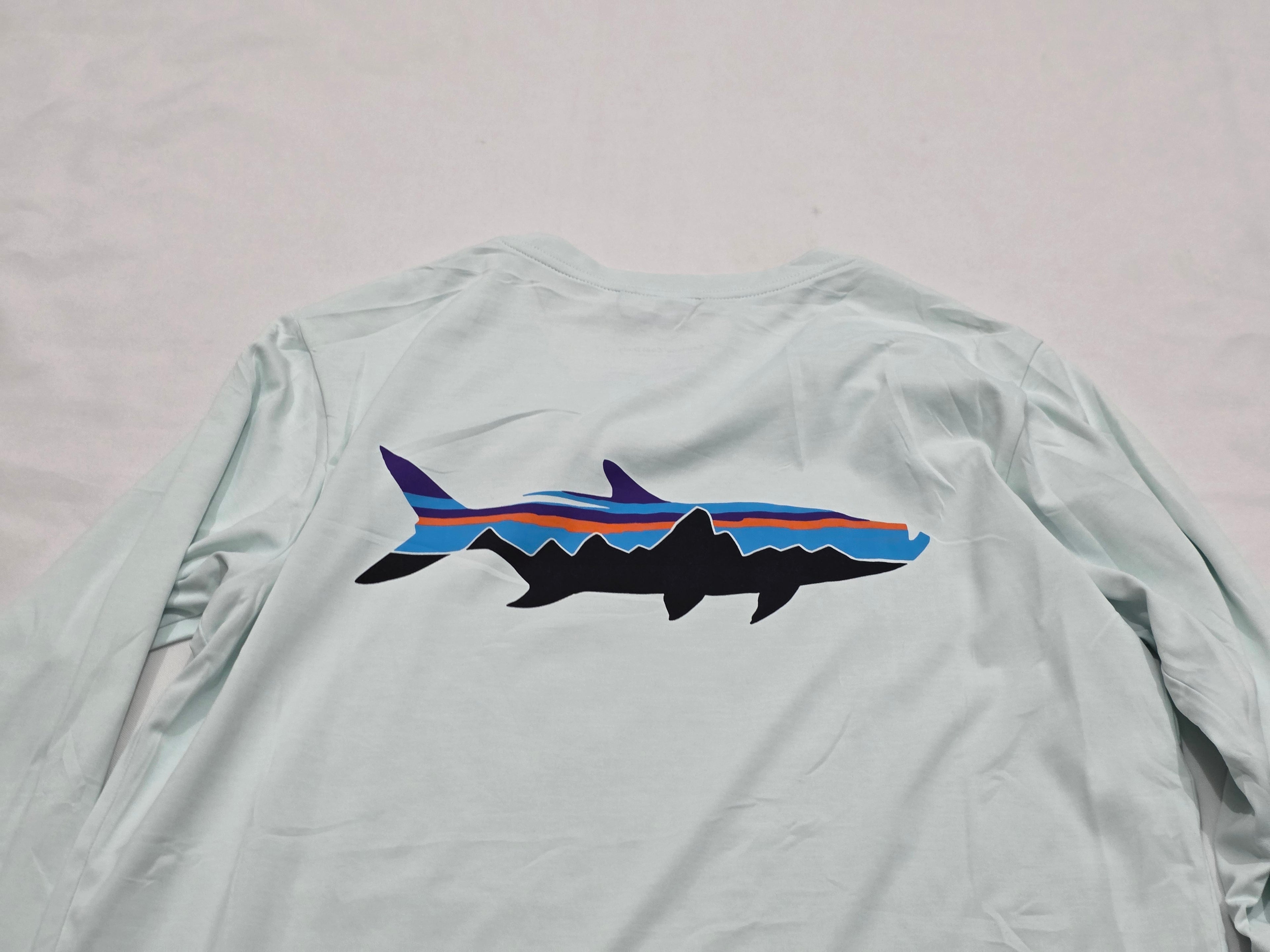 Playera Capilene Patagonia Chico S Azul Claro Manga Larga