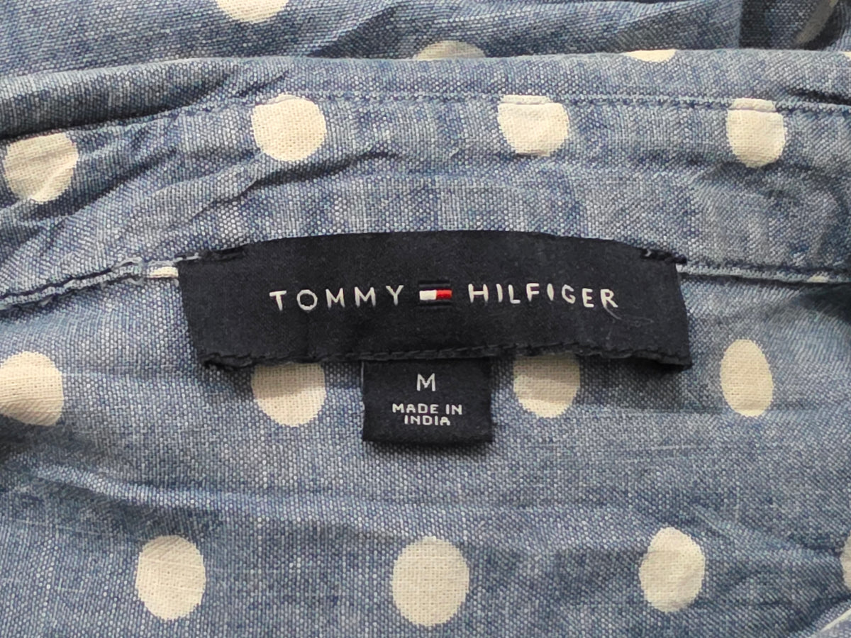 Camisa Tommy Hilfiger Mediana M Azul Acero Lunares