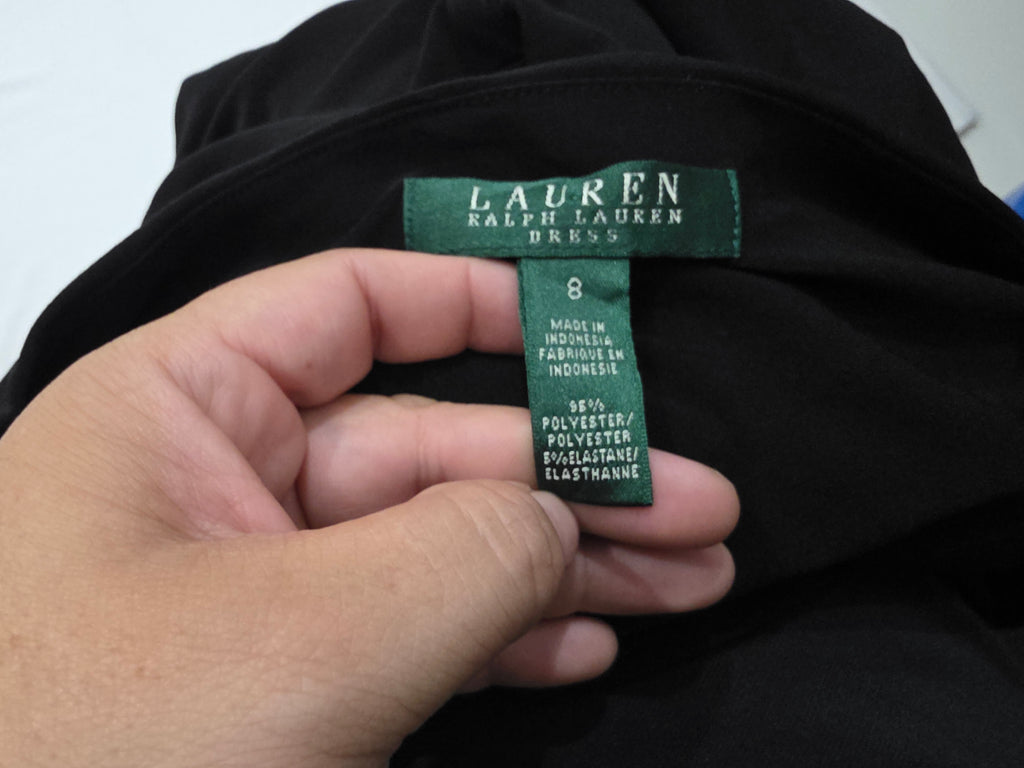 Vestido Ralph Lauren Talla 8 Negro Manga Larga