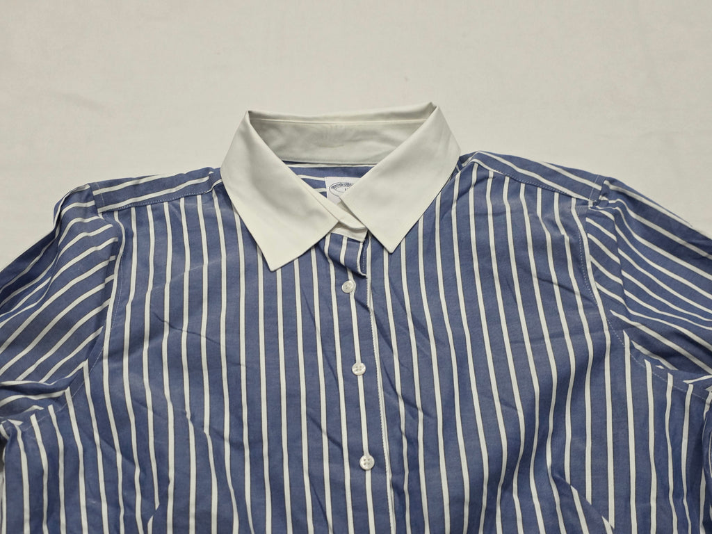Camisa Brooks Brothers Talla 12 Azul Rayada