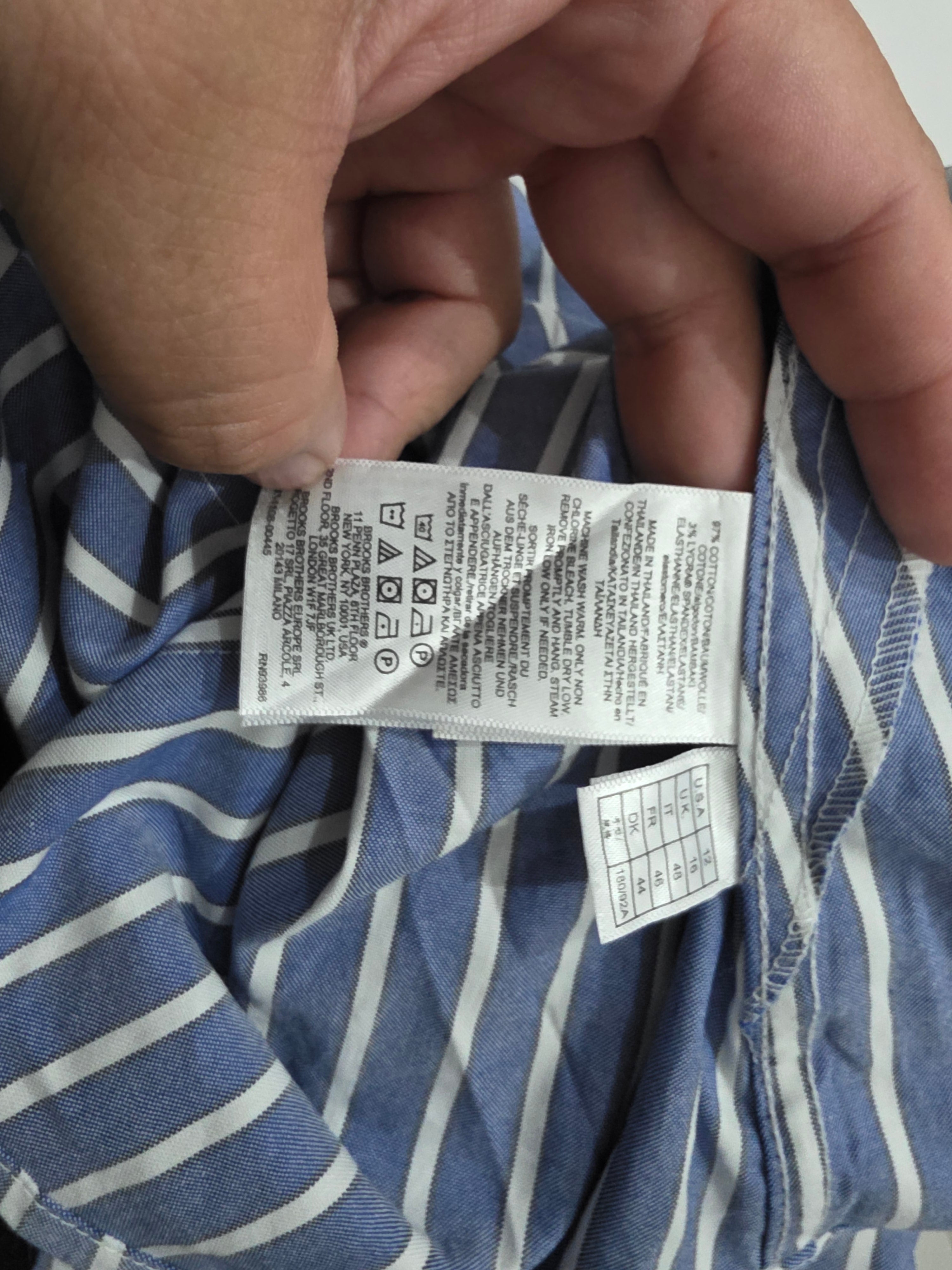 Camisa Brooks Brothers Talla 12 Azul Rayada