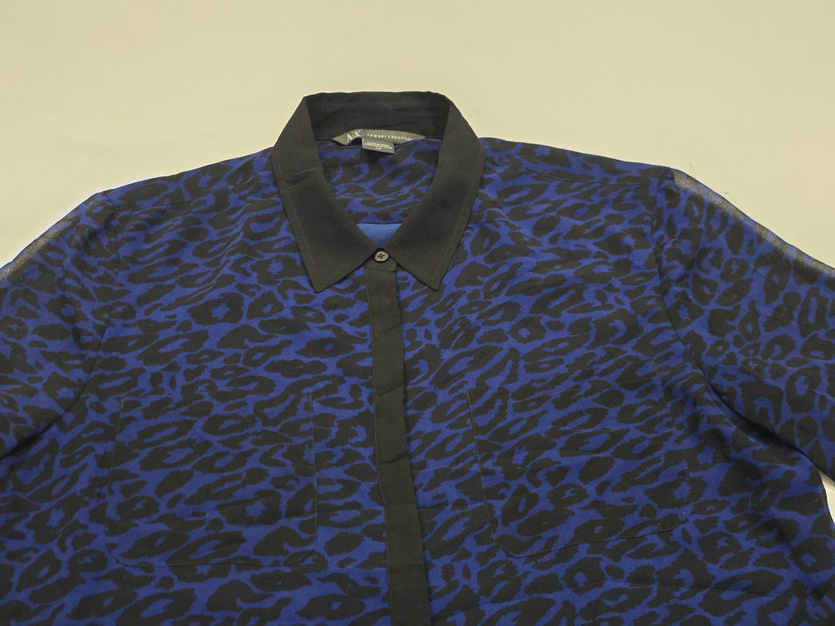 Camisa Armani Exchange Grande L Azul/negro