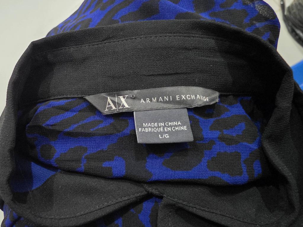 Camisa Armani Exchange Grande L Azul/negro