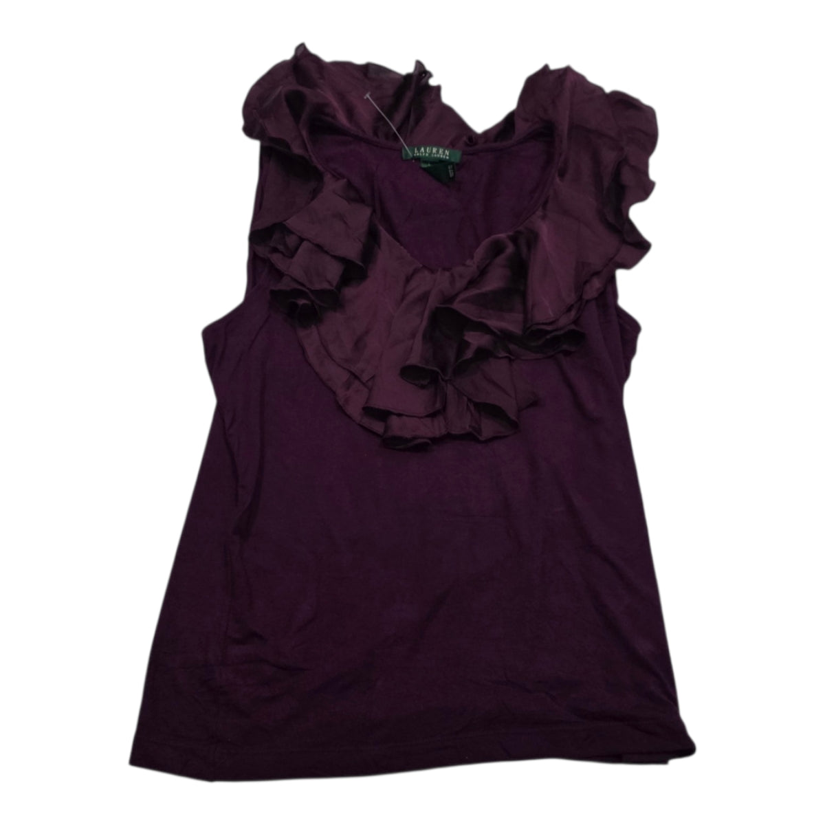 Blusa Ralph Lauren Grande L Morada Con Olanes