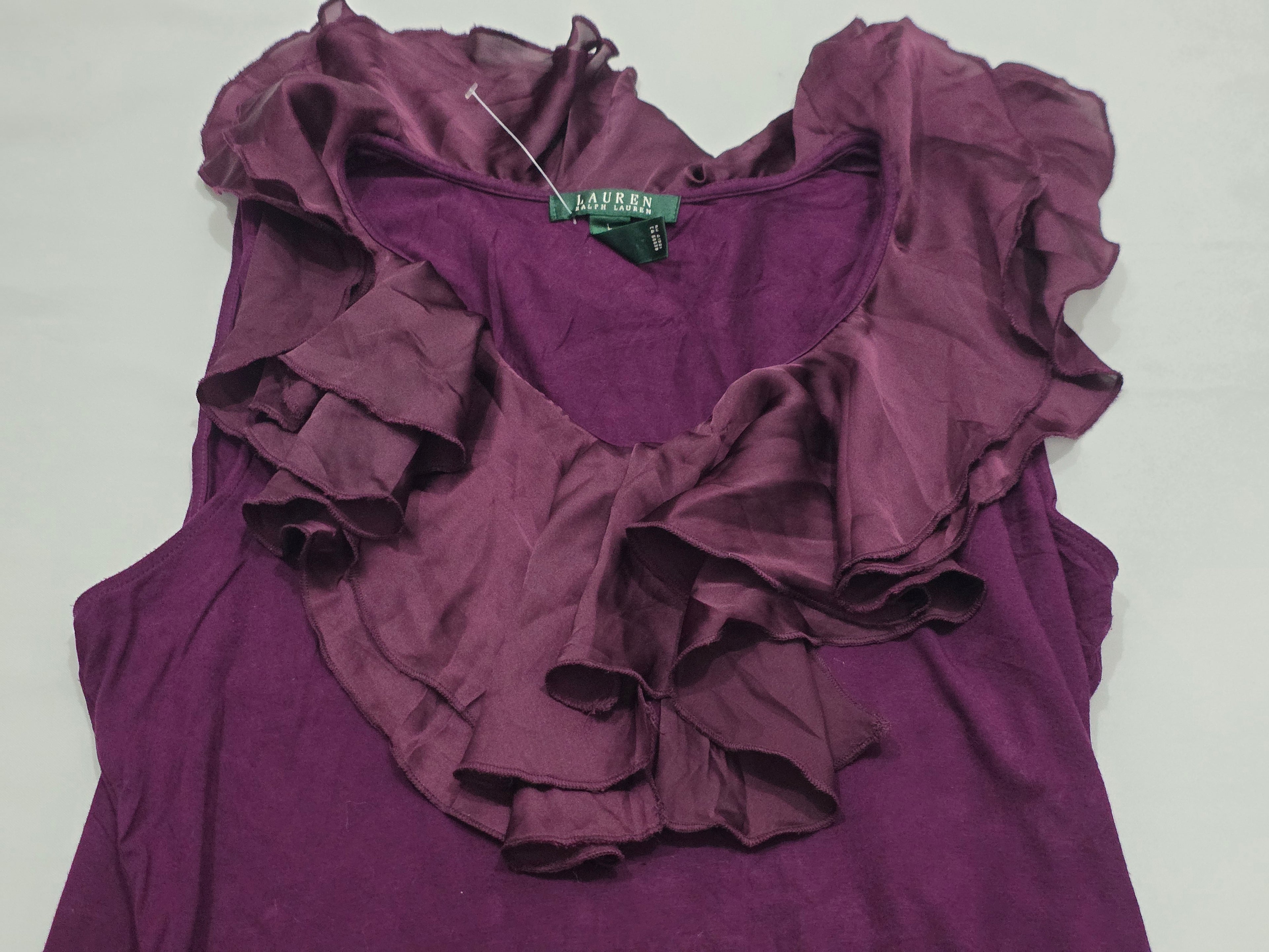 Blusa Ralph Lauren Grande L Morada Con Olanes