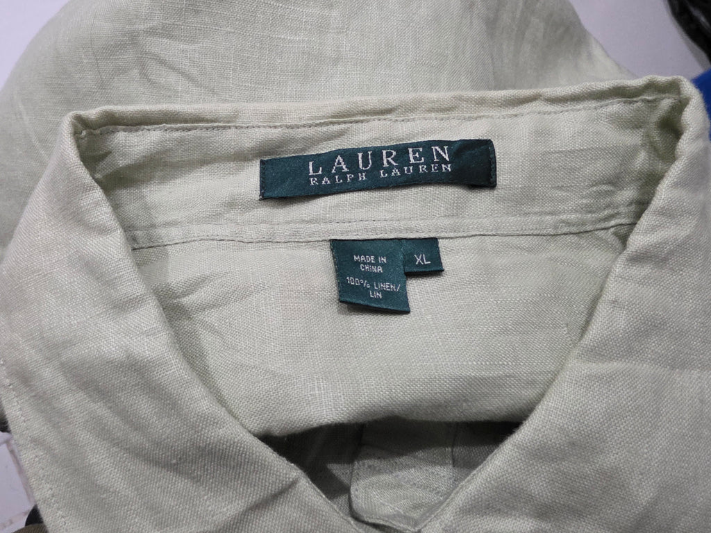 Camisa De Lino Ralph Lauren Xgrande Xl Verde