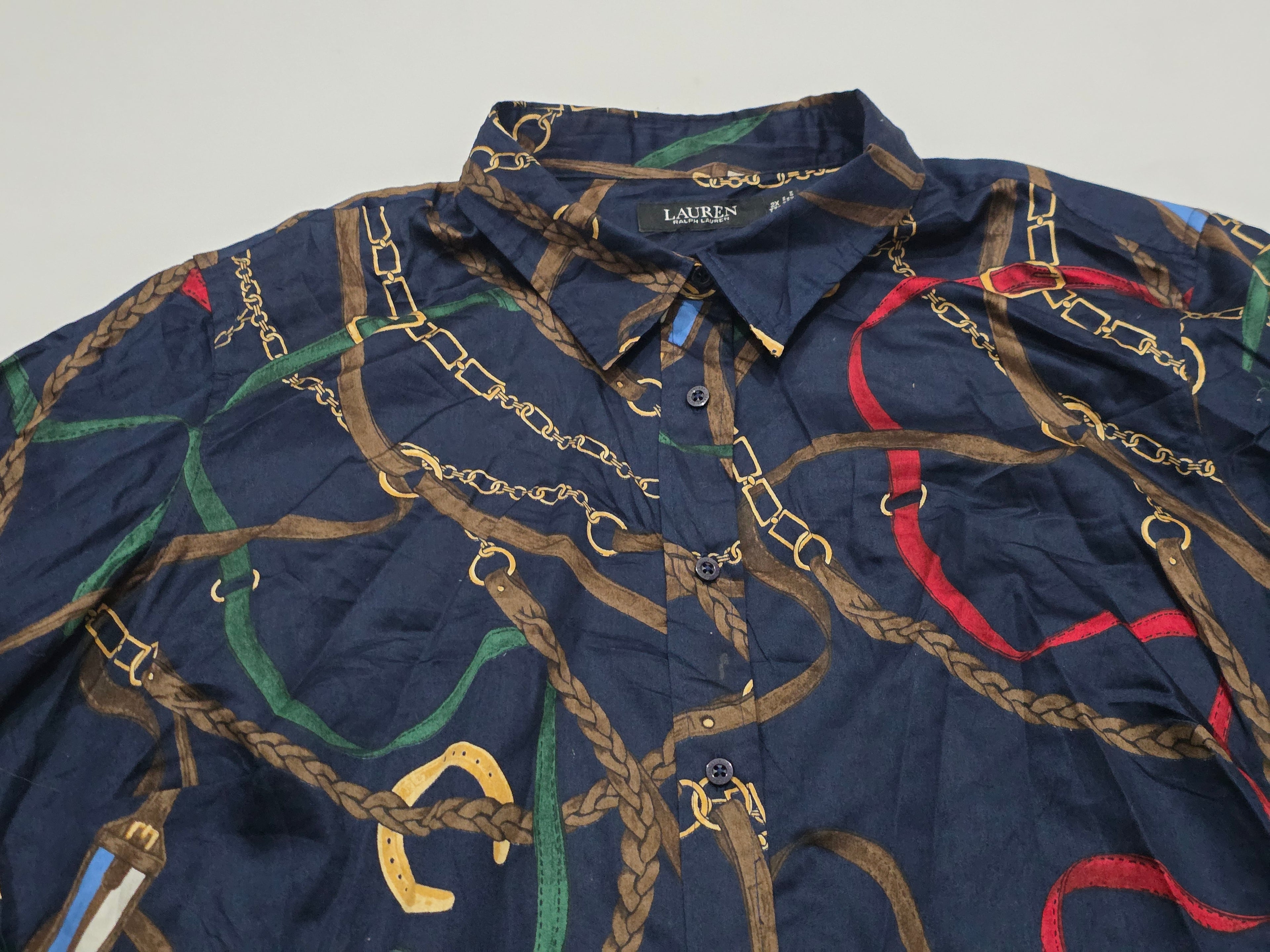 Camisa Ralph Lauren Talla 2x Azul Marino