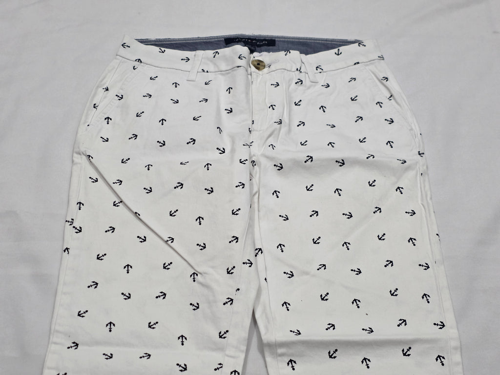 Pantalon Tommy Hilfiger De Mujer Talla 2 Blanco De Anclas