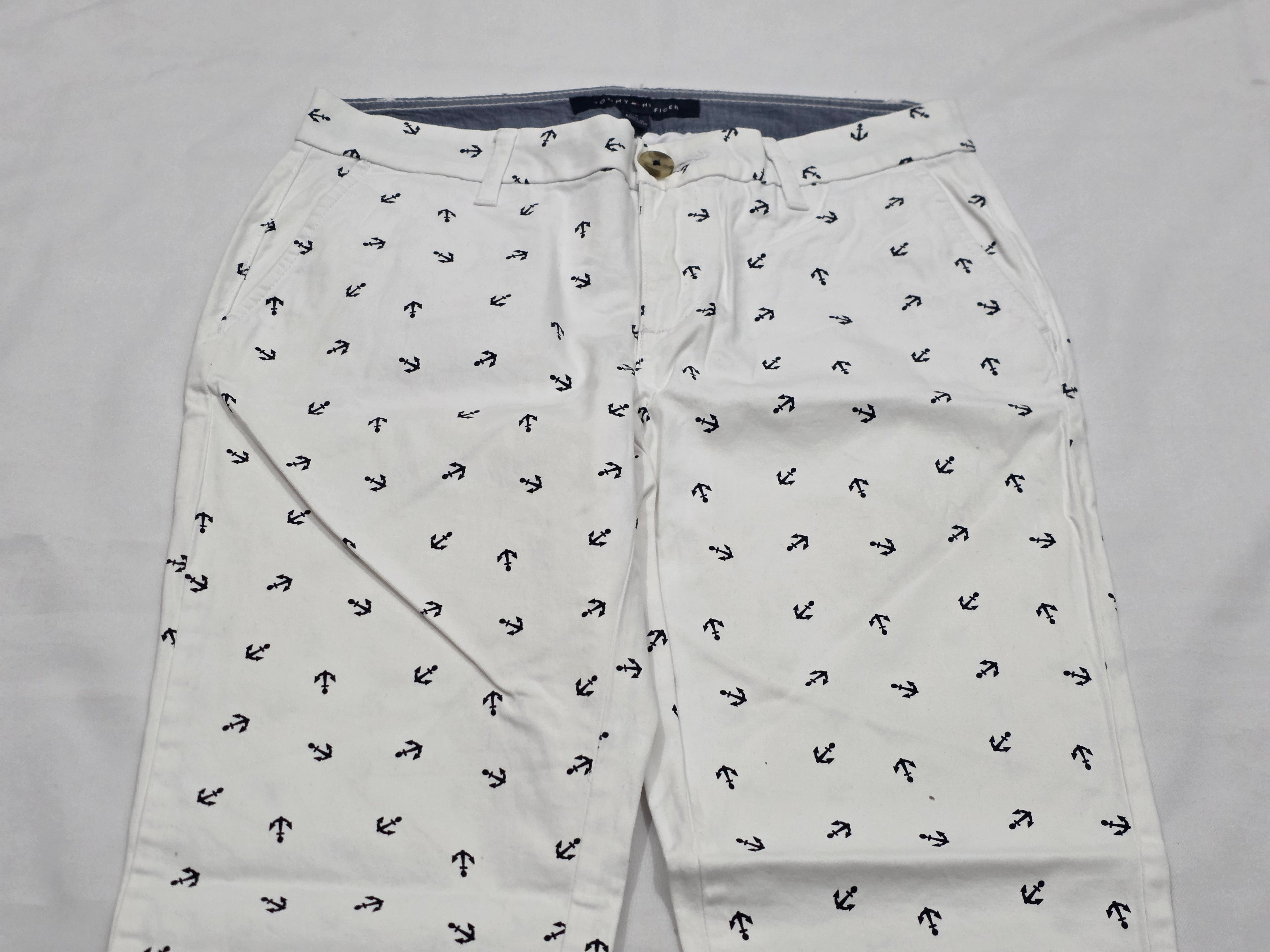 Pantalon Tommy Hilfiger De Mujer Talla 2 Blanco De Anclas