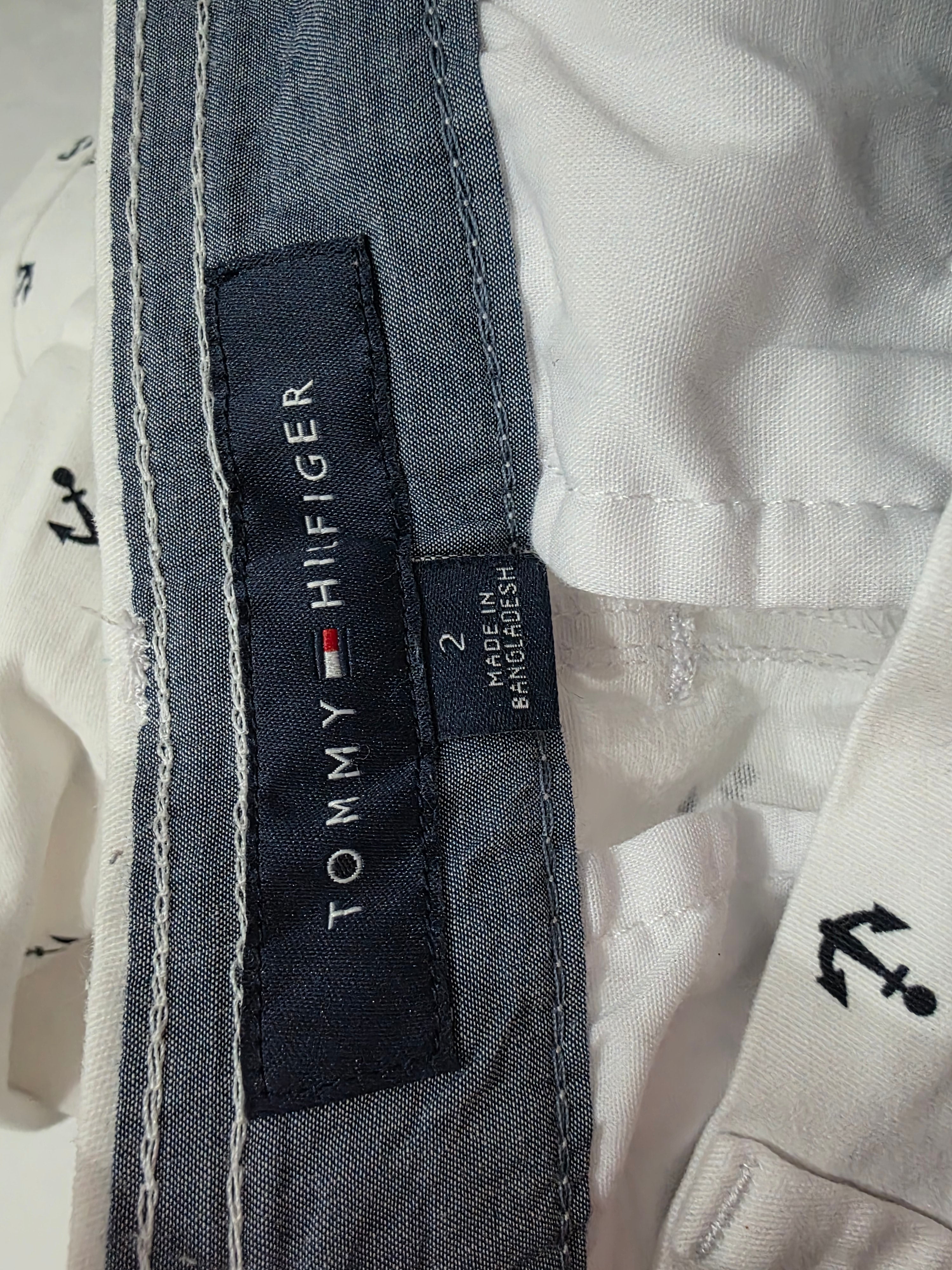 Pantalon Tommy Hilfiger De Mujer Talla 2 Blanco De Anclas
