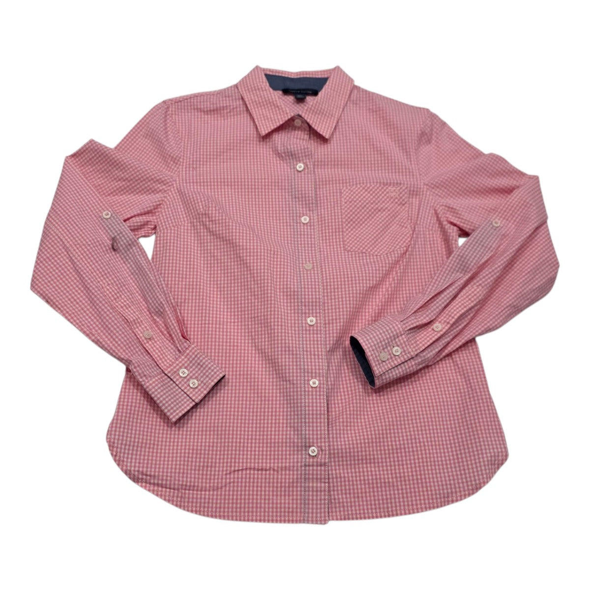 Camisa Tommy Hilfiger De Mujer Extra Chica Rosa A Cuadros