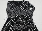 Vestido Ralph Lauren Con Cinturon Negro/blanco Talla 2