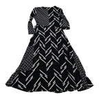Vestido Ralph Lauren Con Cinturon Negro/blanco Talla 2