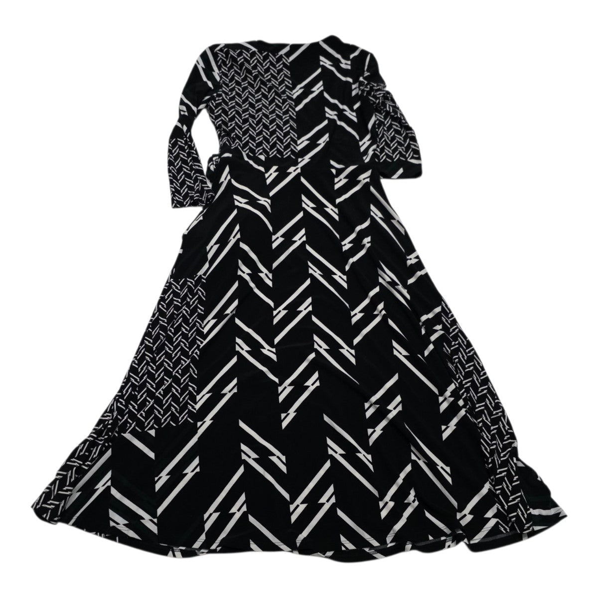Vestido Ralph Lauren Con Cinturon Negro/blanco Talla 2