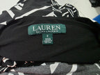 Vestido Ralph Lauren Con Cinturon Negro/blanco Talla 2