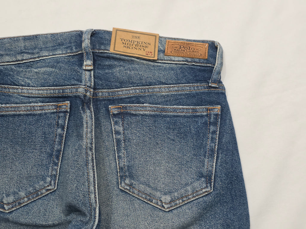 Pantalon Ralph Lauren Tompkins Midrise Skinny Azul Talla 25
