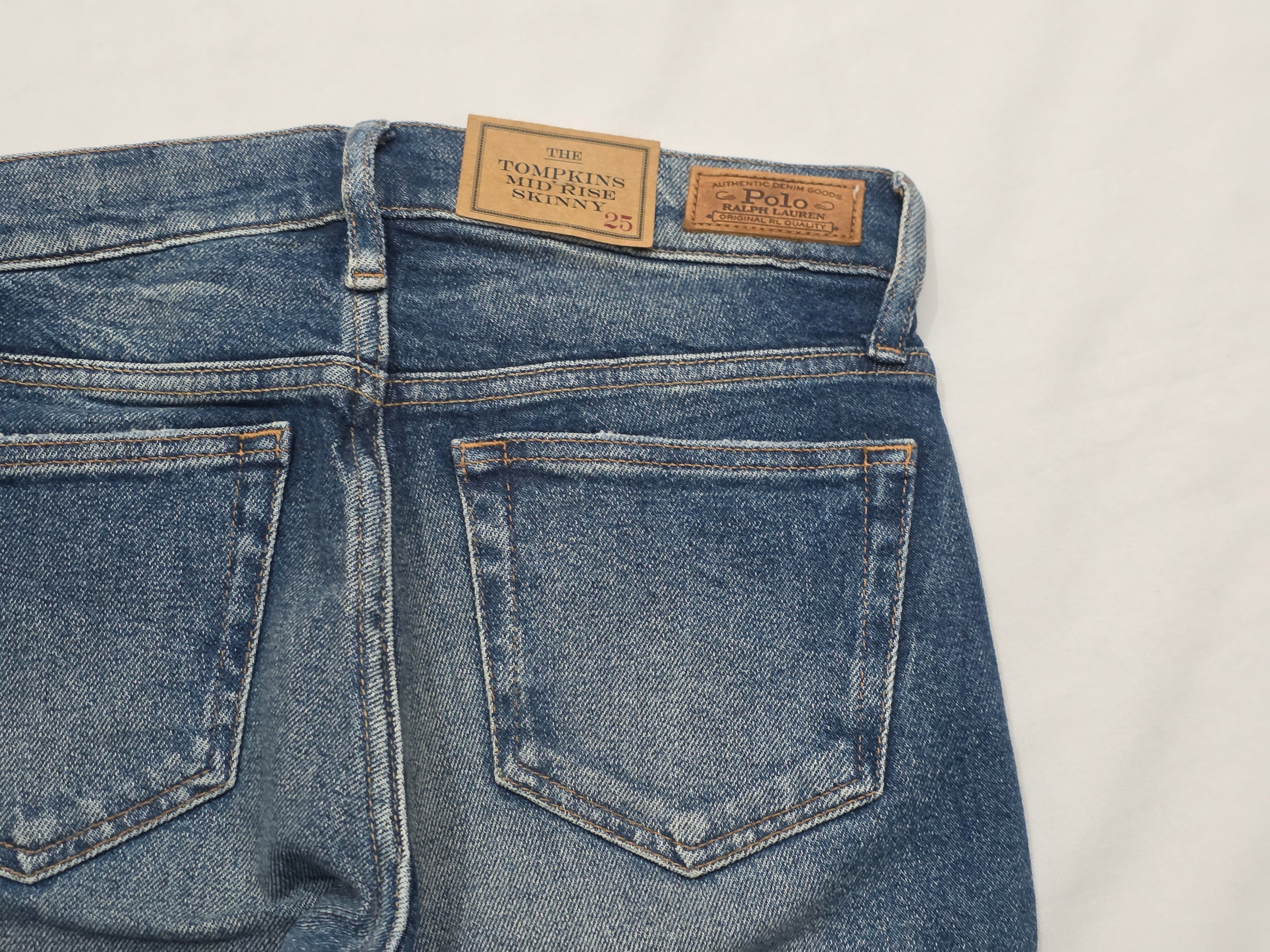 Pantalon Ralph Lauren Tompkins Midrise Skinny Azul Talla 25