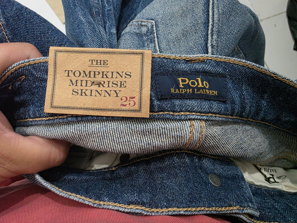 Pantalon Ralph Lauren Tompkins Midrise Skinny Azul Talla 25