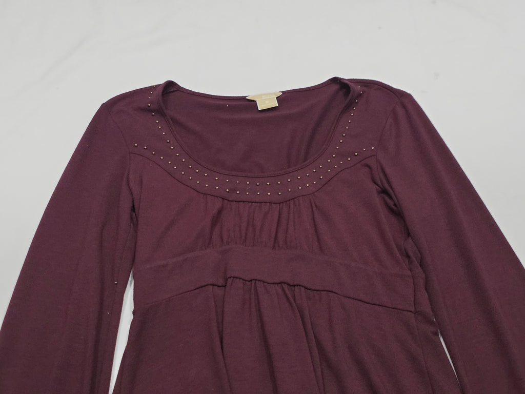 Blusa Michael Kors Color Vino Amplia Chica S