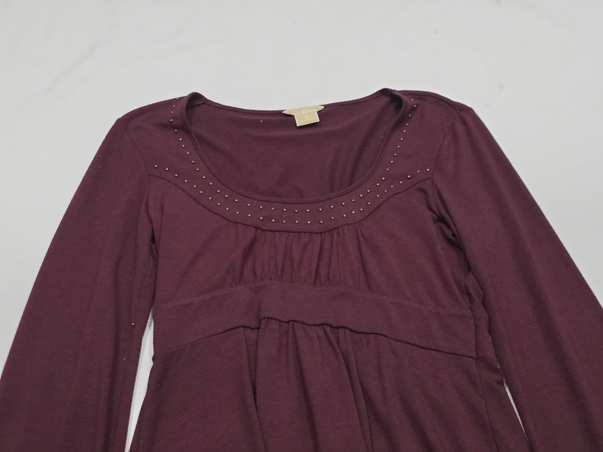 Blusa Michael Kors Color Vino Amplia Chica S