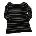 Blusa Ralph Lauren Chica Negro Con Dorado Manga Larga