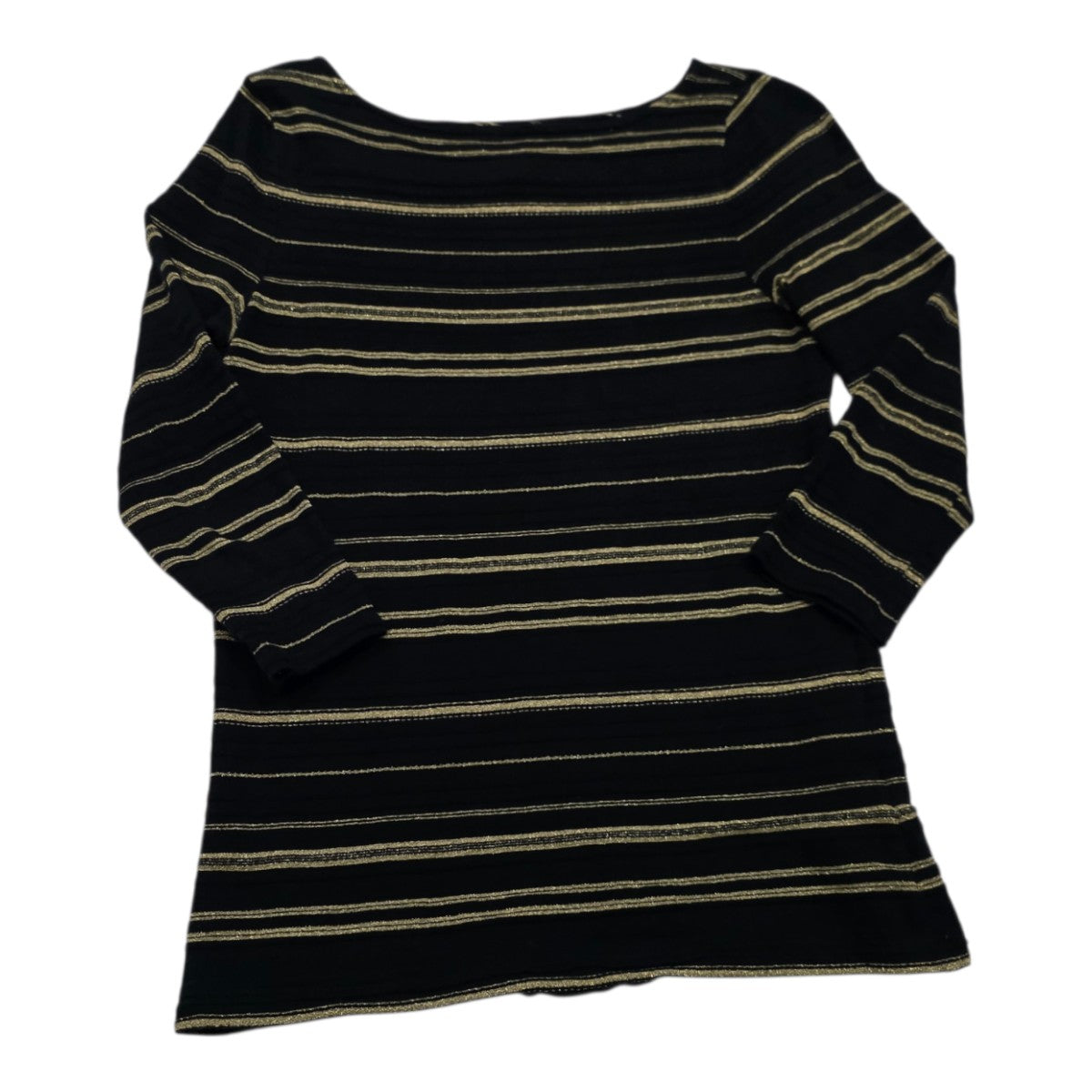 Blusa Ralph Lauren Chica Negro Con Dorado Manga Larga