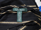 Blusa Ralph Lauren Chica Negro Con Dorado Manga Larga