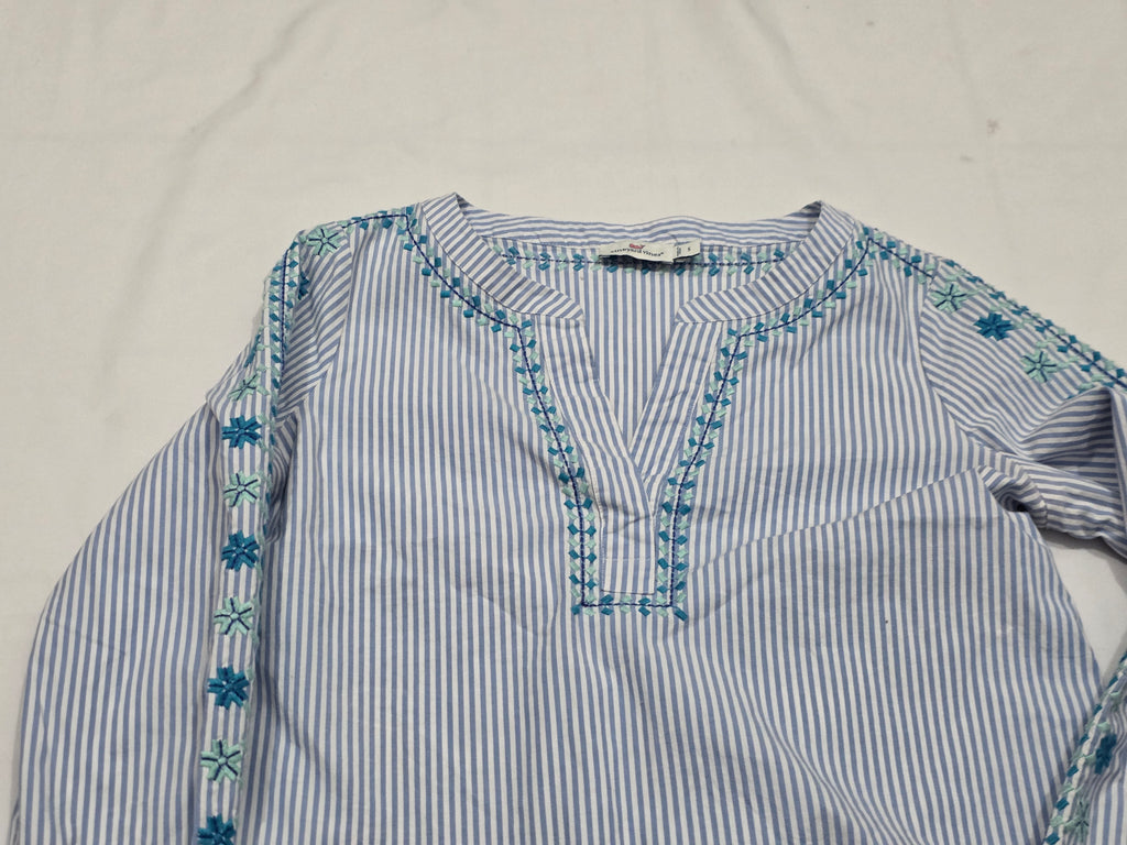 Blusa Vineyard Vines De Mujer Talla 4 Azul Rayada