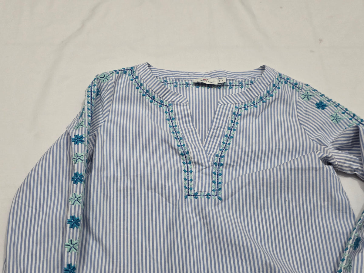 Blusa Vineyard Vines De Mujer Talla 4 Azul Rayada
