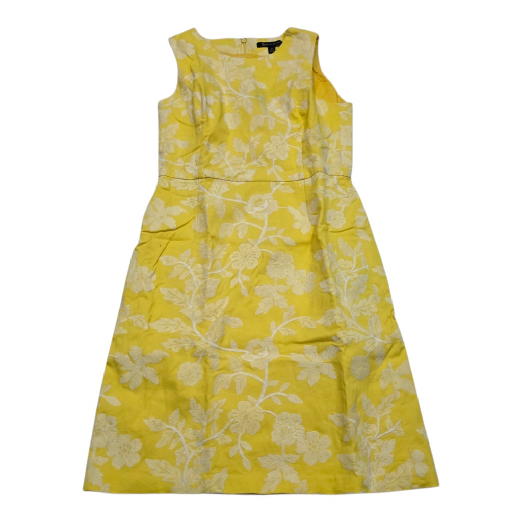Vestido Brooks Brothers Color Amarillo Talla 4 Floreado