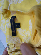 Vestido Brooks Brothers Color Amarillo Talla 4 Floreado