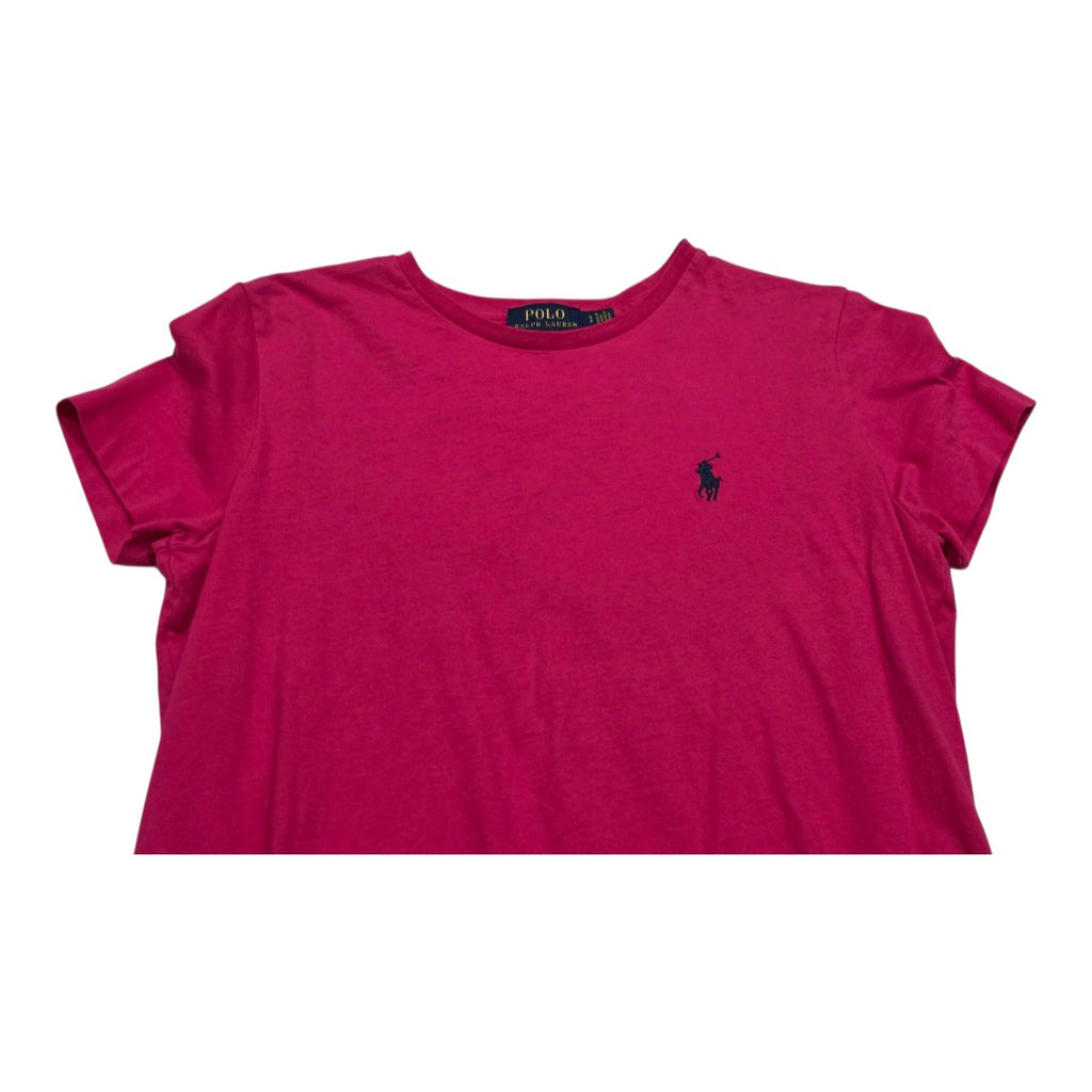 Playera Ralph Lauren De Mujer Talla Chica Fucsia Poni Azul