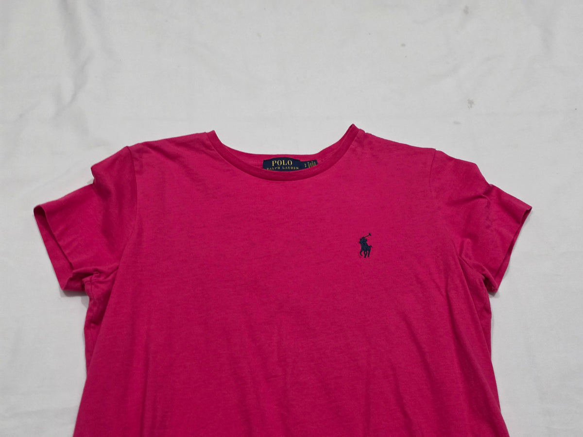 Playera Ralph Lauren De Mujer Talla Chica Fucsia Poni Azul