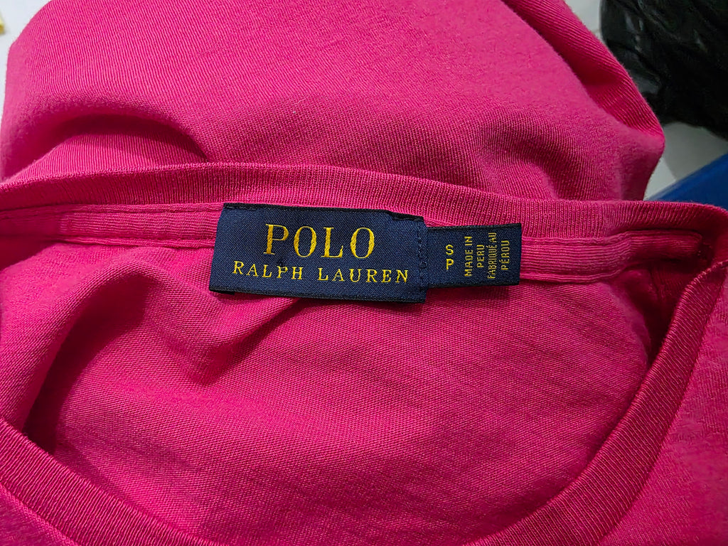 Playera Ralph Lauren De Mujer Talla Chica Fucsia Poni Azul